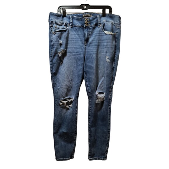 Torrid Super Soft Jegging Women's 18R Blue Distressed Stretch Denim Jeans - Picture 1 of 5